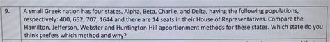 alpha beta charlie|Solved 9. A small Greek nation has four states, Alpha, Beta,.